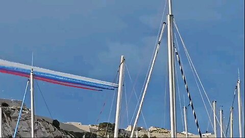 French airforce has surrendered to Russia, flying their flag colours over paris.