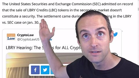 I Bought 3179 LBRY Credits LBC After SEC Admits Sales on Crypto Exchanges are NOT a Security!