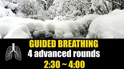 Wim Hof 4 advanced rounds guided breathing with White Noise of water flow and Shamanic Flute