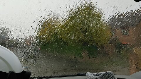 Stuck in the van with heavy rain!