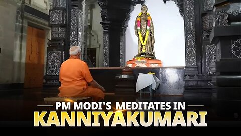 PM Modi meditates at the serene Swami Vivekananda Rock Memorial in Kanniyakumari, Tamil Nadu