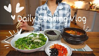 SUB-VLOG | Korean homemade yukaejang, mandarin daifuku, bulgogi cabbage wrap, living alone | ASMR
