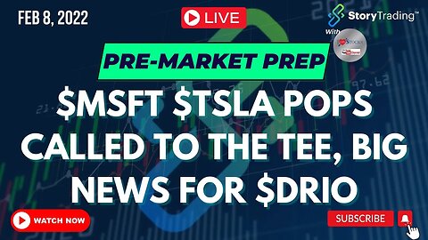 2/8/23 Pre-Market Prep: $MSFT $TSLA Pops Called to the Tee, BIG NEWS for $DRIO