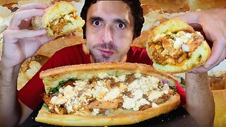 EXTRA CHEESY SPICY حلال HARISSA CHICKEN دجاج حار ! * ASMR MUKBANG NO TALKING * | NOMNOMSAMMIEBOY