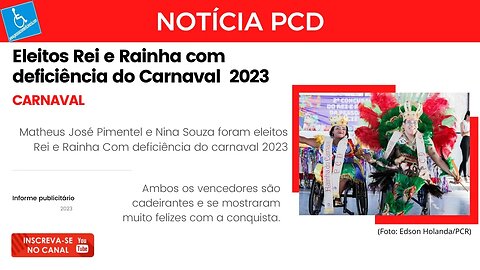 Eleitos Rei e da Rainha da Pessoa com Deficiência do Carnaval do Recife 2023 - Notícia PCD