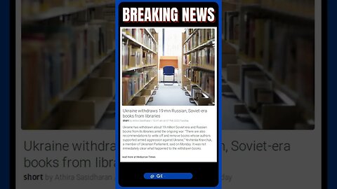 19 Million Books Removed from Ukrainian Libraries Following Conflict with Russia! | #shorts #news