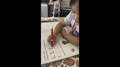 Teachings my 3 year old daughter how to write
