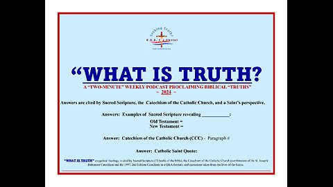 | TRUTH #1 | "WHAT IS THE HOLY TRINITY?" | "WHAT IS TRUTH?" PODCAST |