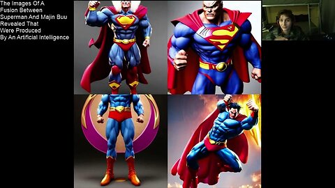 The Images Of A Fusion Between Superman And Majin Buu From The DBZ Series That Were Generated By AI