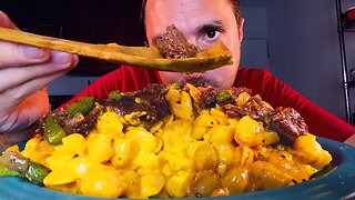 PHILLY CHEESESTEAK MAC N CHEESE MUKBANG | EATING SOUNDS | nomnomsammieboy