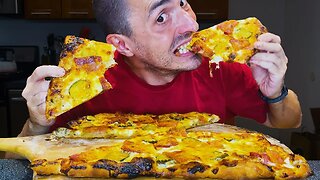 ASMR EATING Pickle Bacon Pizza ! 피클 베이컨 피자 먹방 | nomnomsammieboy 食べ放題