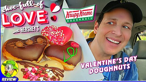Krispy Kreme® HERSHEY'S® VALENTINE'S DAY DOUGHNUTS Review 🍫💖🍩 ALL FLAVORS! 🤯 Peep THIS Out! 🕵️‍♂️