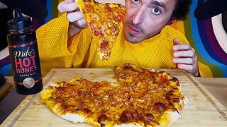 ASMR HOT HONEY PEPPERONI PIZZA * mukbang eating sounds * 먹방