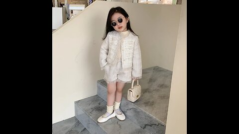 SALE! Children Clothes Sets Korea Spring Autumn Girls Lace Coat and Short Pants