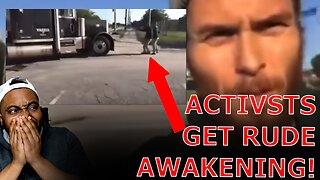 Vegan Activists Get Rude Awakening After Attempting To Block Based Slaughter House Truck Driver