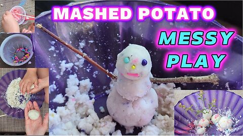 SENSORY MESSY PLAY with mashed potato! Why you need your kid to get messy with dirt hands