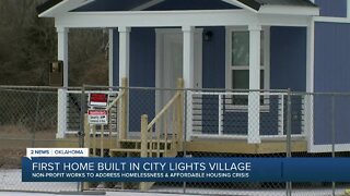 First home tiny home built in City Lights Village