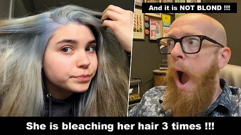 She bleached her hair 3 times and the end result is NOT BLOND - Hairdresser reacts to Hair Fail