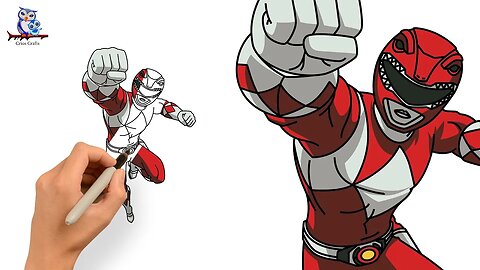 How to Draw Red Ranger - Mighty Morphin Power Rangers