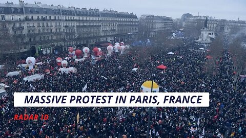 Massive protest in Paris against Macron pension reform : French union