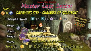 Destiny 2 Master Lost Sector: Dreaming City - Chamber of Starlight on my Arc Titan 5-2-24