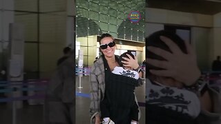 Neha Dhupia With Her Son Guriq Is Heading To Goa Spotted At Airport