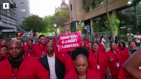 Watch: Malema Leads EFF Group After Sona Ejection