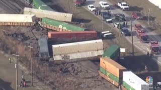 This afternoon another train derailed in the Houston area