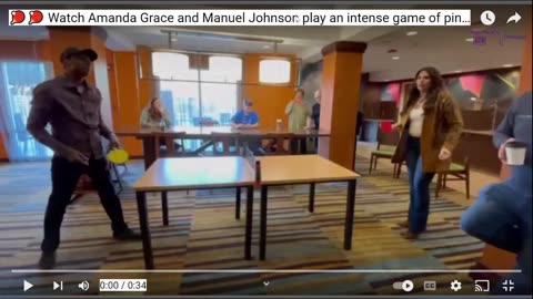 Amanda Grace & Manuel Johnson In Ping Pong Match