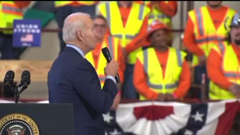 Biden gets confused on stage then tells people not to jump