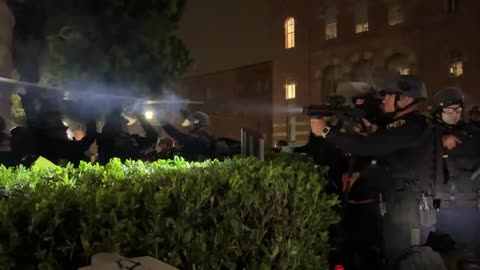 Police shoot rubber bullets at UCLA pro-Palestine protesters