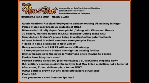 Thursday, May 2, 2024 News Blast