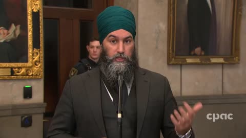 Canada: NDP Leader Jagmeet Singh speaks with reporters before question period – February 1, 2023