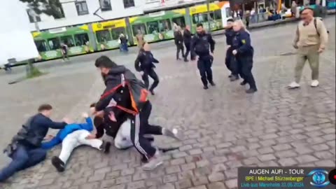 (VIEWER DISCRETION) Muslim migrant stabs Islam critics & Police in Mannheim, Germany