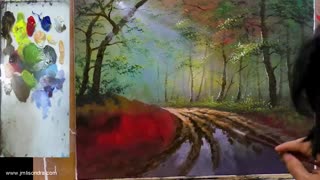 Tutorial How to Paint Dark Misty Forest in Acrylics _ JMLisondra