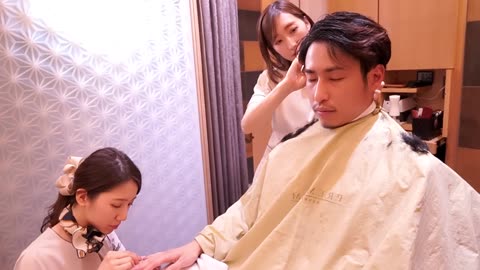 ASMR | Dreamy Barber Shop in Tokyo | Haircut, Massage, Ear clean, Head Spa