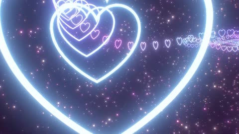 789. Light Purple Blue Bright Neon Glowing Heart