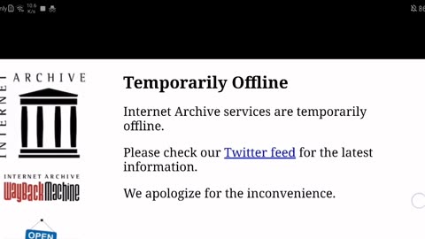 Website Wayback Machine Temporarily Offline this is maintenance server stuck!