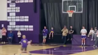 Kid wins $10,000. Layup, free-throw, and half court