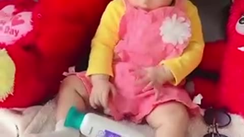 Cute baby reaction