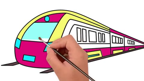 How To Draw a Super Fast Train _ Fun Drawing For Kids