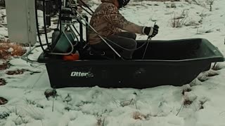 Homemade airboat for ice fishing