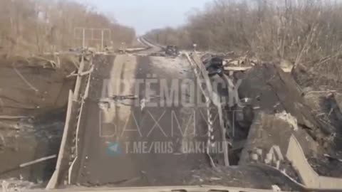 Bridge near Krasnoye Ukraine destroyed
