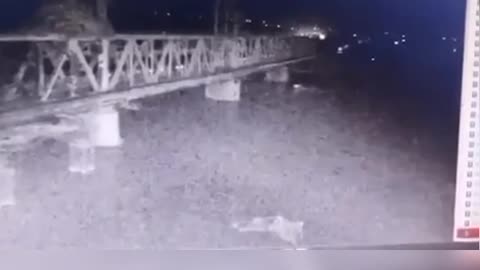 Moment Russian drone boat smashes key Ukrainian bridge