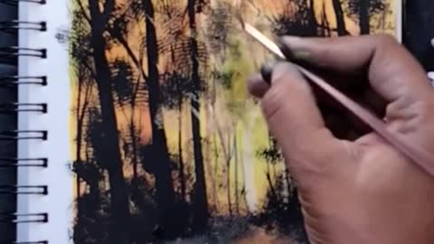 easy forest painting for beginners