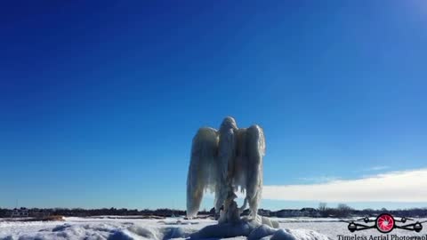 Stunning footage taken a year ago in Michigan of an ice Angel