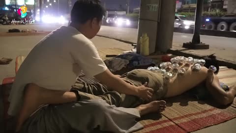 ASMR $2 Vietnam Street Massage - Relaxation beside the Highway - HWG