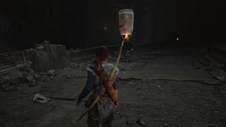 God of War (2018) Atreus and Kratos Lighting a Lantern