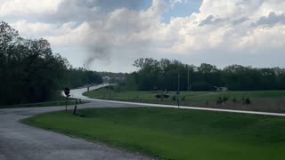 Tornado Funnel Reaches Into the Sky