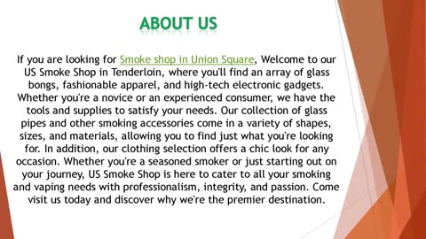 If you are looking for Smoke shop in Union Square